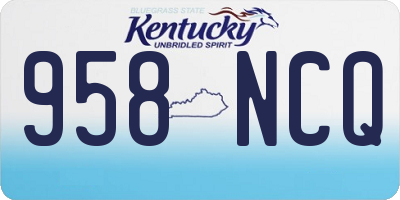 KY license plate 958NCQ
