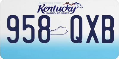 KY license plate 958QXB