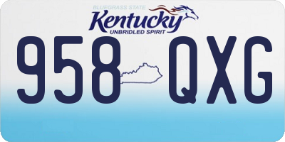 KY license plate 958QXG