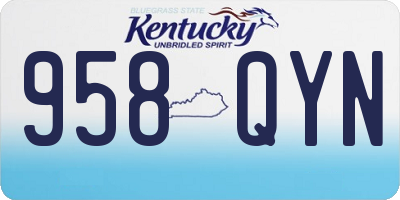 KY license plate 958QYN