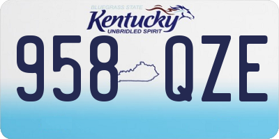 KY license plate 958QZE
