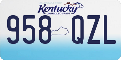 KY license plate 958QZL