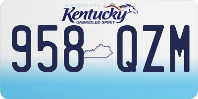KY license plate 958QZM