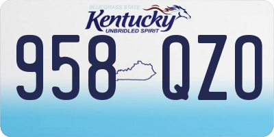 KY license plate 958QZO