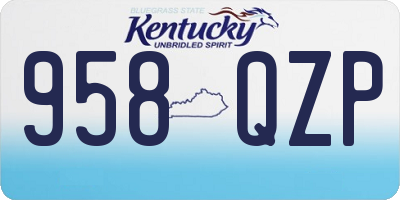 KY license plate 958QZP