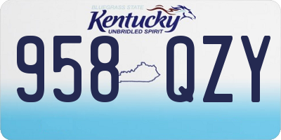 KY license plate 958QZY