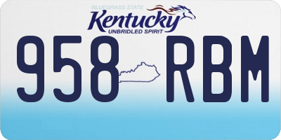 KY license plate 958RBM