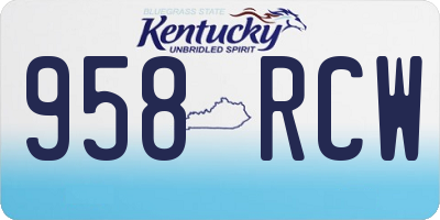 KY license plate 958RCW