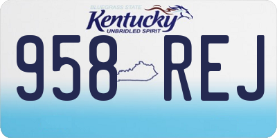 KY license plate 958REJ