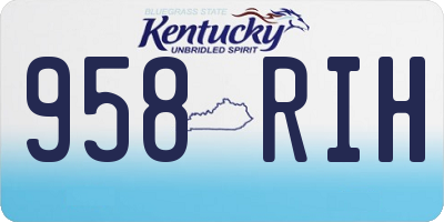 KY license plate 958RIH