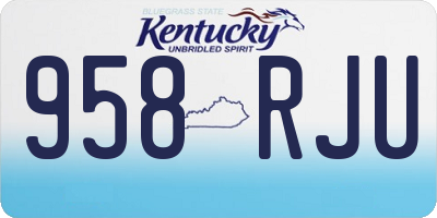 KY license plate 958RJU