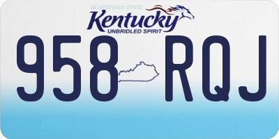 KY license plate 958RQJ