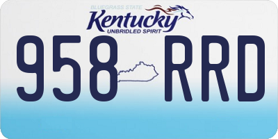 KY license plate 958RRD