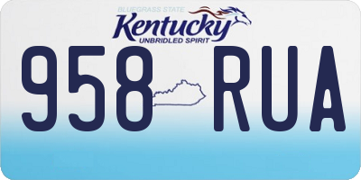 KY license plate 958RUA