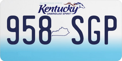 KY license plate 958SGP