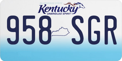 KY license plate 958SGR