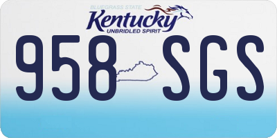 KY license plate 958SGS