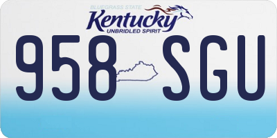 KY license plate 958SGU