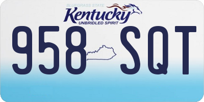 KY license plate 958SQT