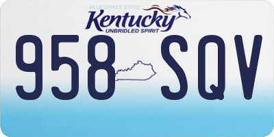 KY license plate 958SQV