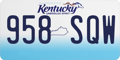 KY license plate 958SQW