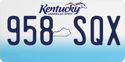 KY license plate 958SQX