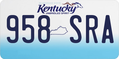 KY license plate 958SRA
