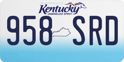 KY license plate 958SRD