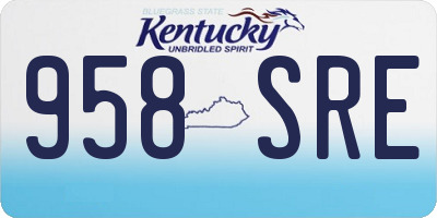 KY license plate 958SRE