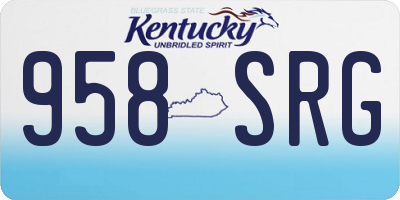 KY license plate 958SRG
