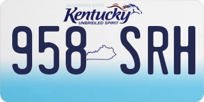 KY license plate 958SRH