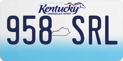KY license plate 958SRL
