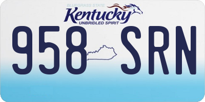 KY license plate 958SRN