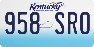 KY license plate 958SRO