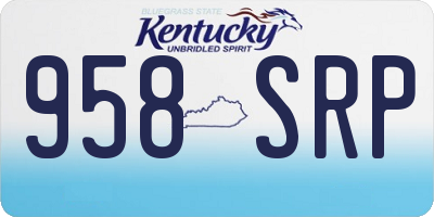 KY license plate 958SRP
