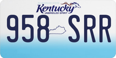 KY license plate 958SRR
