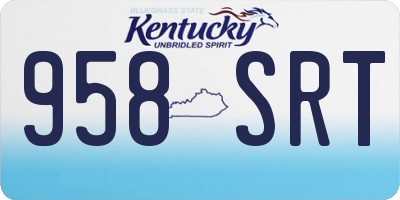 KY license plate 958SRT