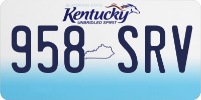 KY license plate 958SRV