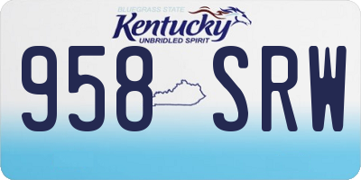 KY license plate 958SRW
