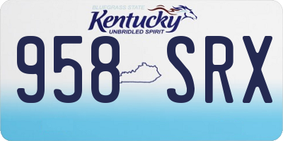 KY license plate 958SRX