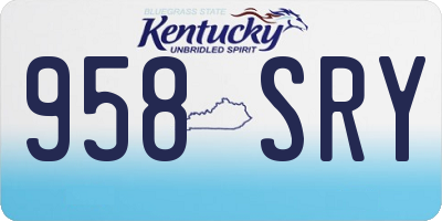 KY license plate 958SRY