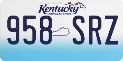 KY license plate 958SRZ