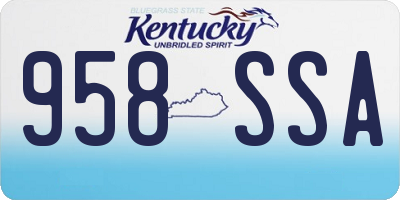 KY license plate 958SSA
