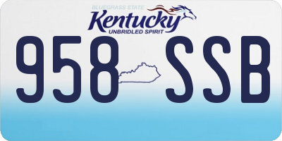 KY license plate 958SSB