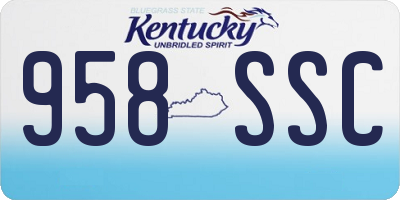 KY license plate 958SSC
