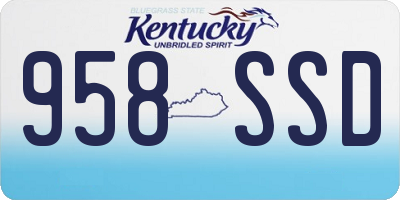 KY license plate 958SSD