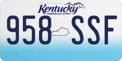 KY license plate 958SSF