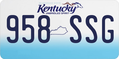 KY license plate 958SSG