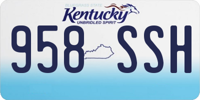 KY license plate 958SSH