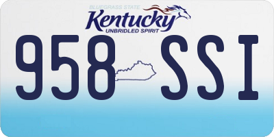 KY license plate 958SSI